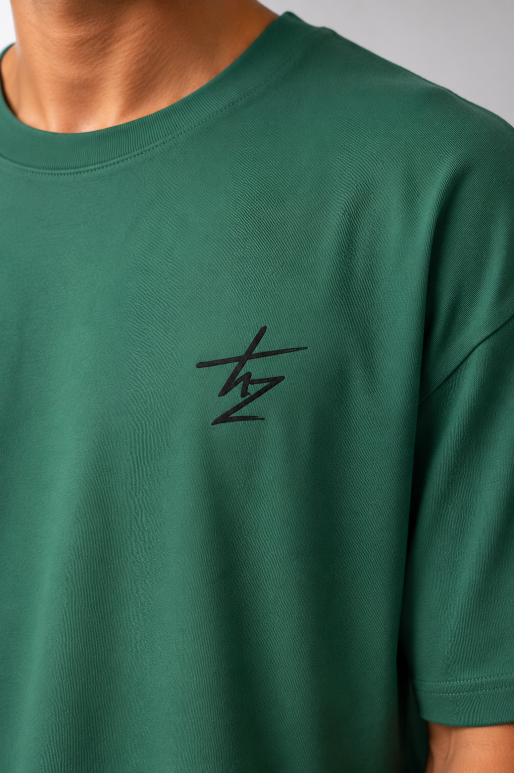 Camiseta Oversize Verde esmeraldaes tampado - Make money
