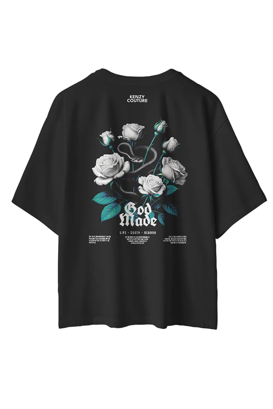 Camiseta Oversize Negra estampado -God Mode