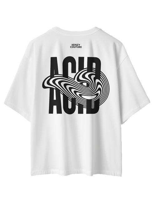 Camiseta Oversize Algodon peruano 250gr / Acid - Blanco