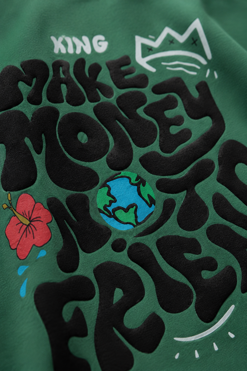 Camiseta Oversize Verde esmeraldaes tampado - Make money