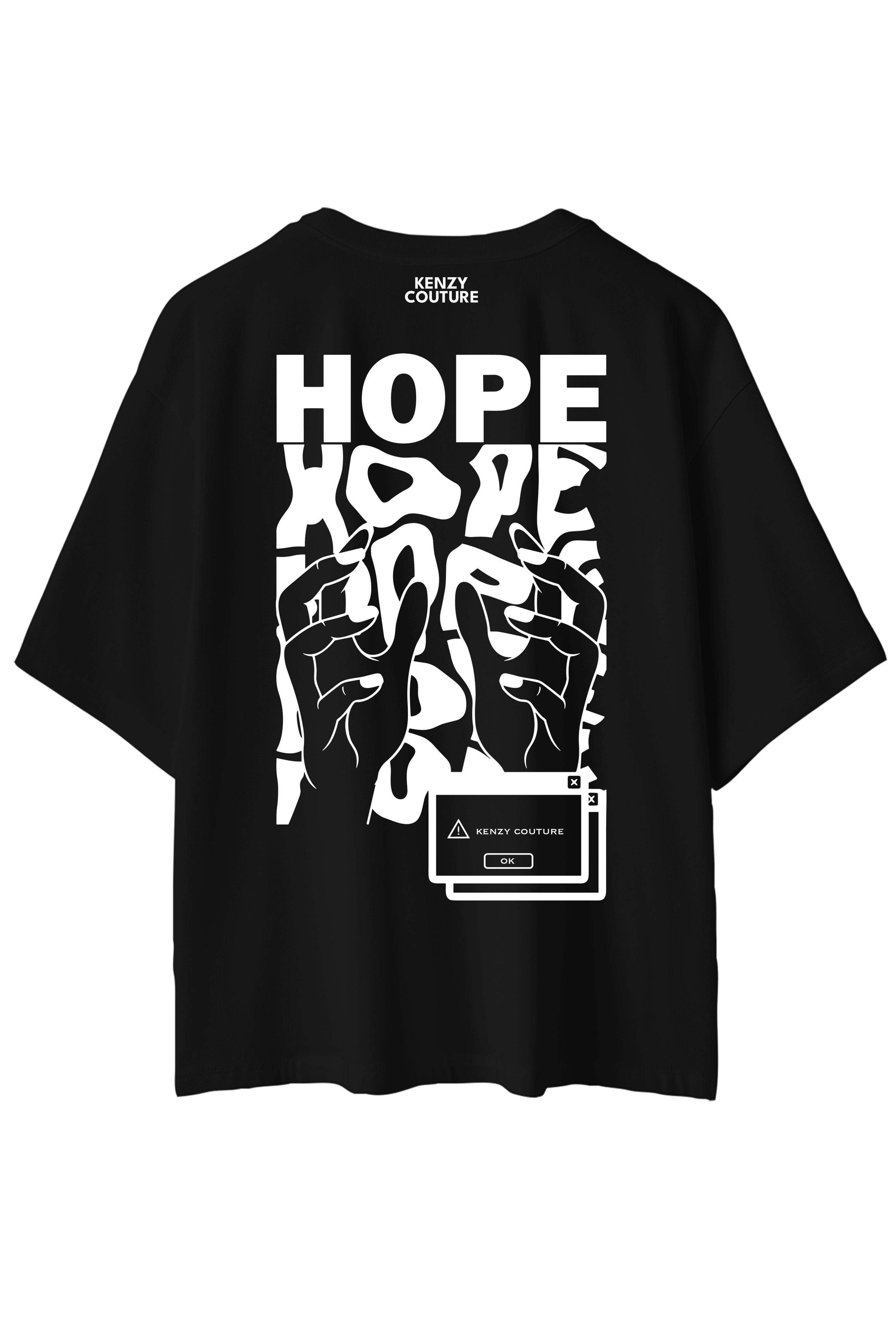 Camiseta Oversize Negra estampado - Hope