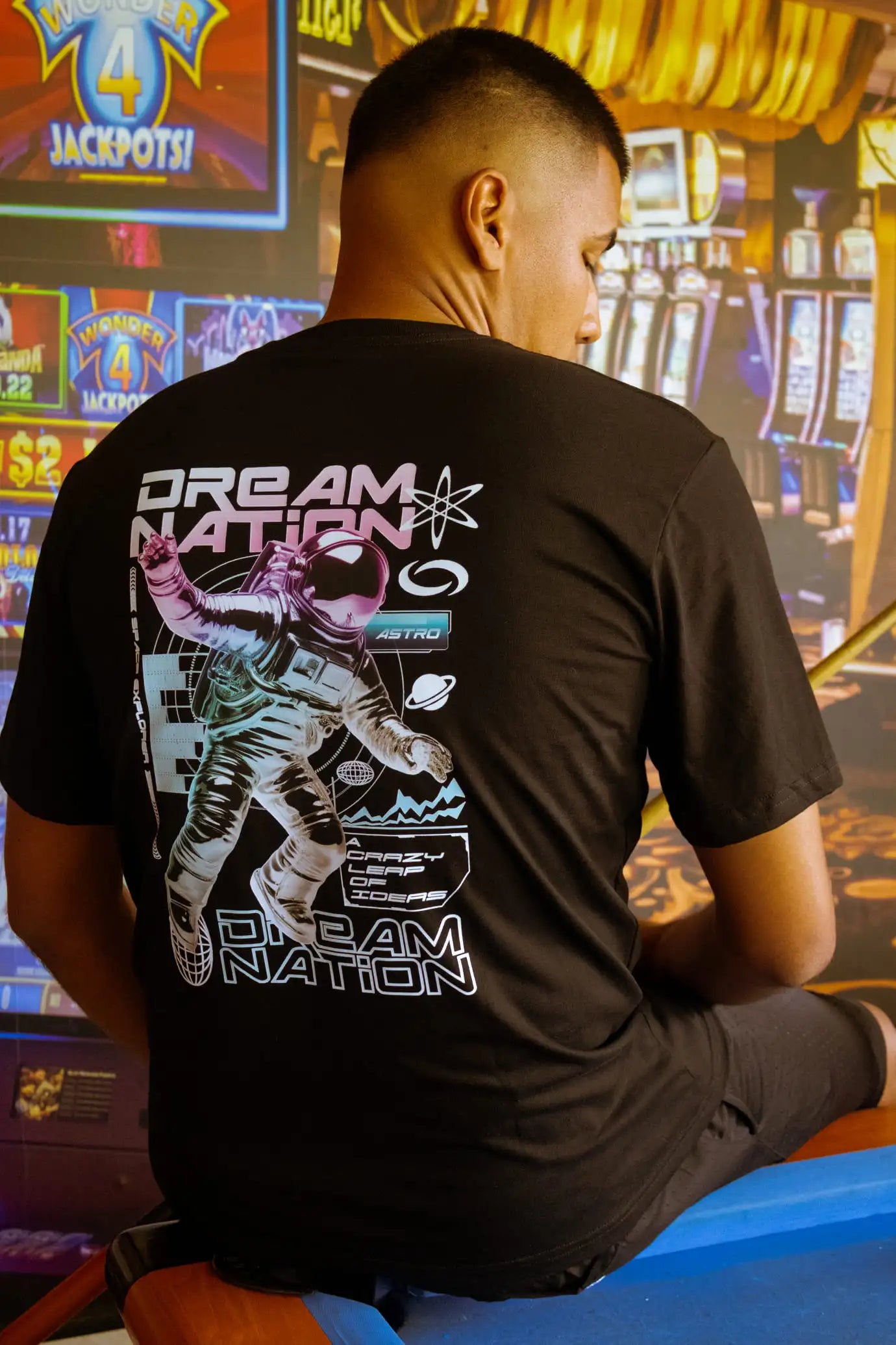 Camiseta Oversize Algodón peruano 250gr / Dream Nation- Negra