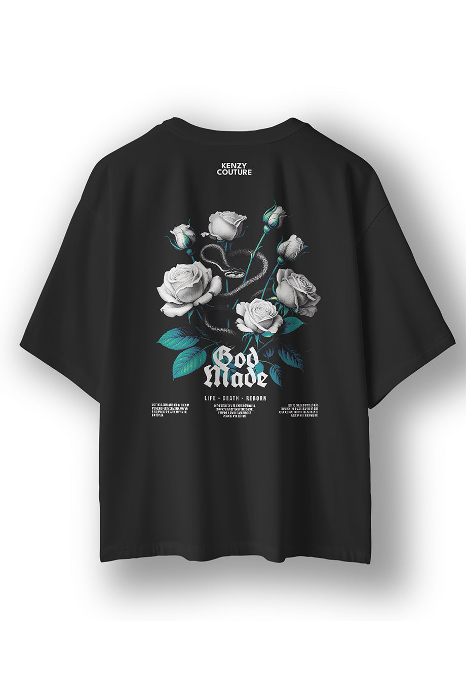 Camiseta Oversize Negra estampado -God Mode
