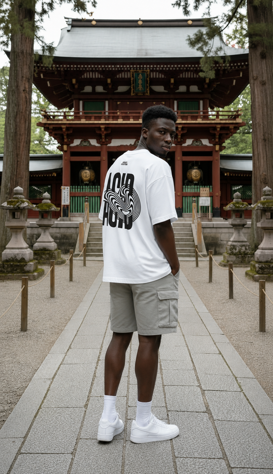 Camiseta Oversize Blanco estampado - Acid