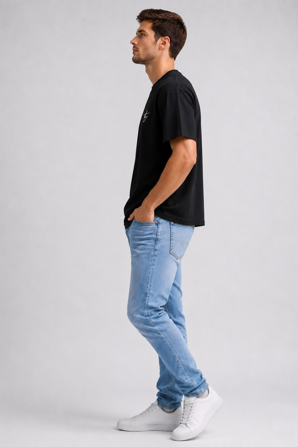Camiseta Oversize Negra estampado -God Mode
