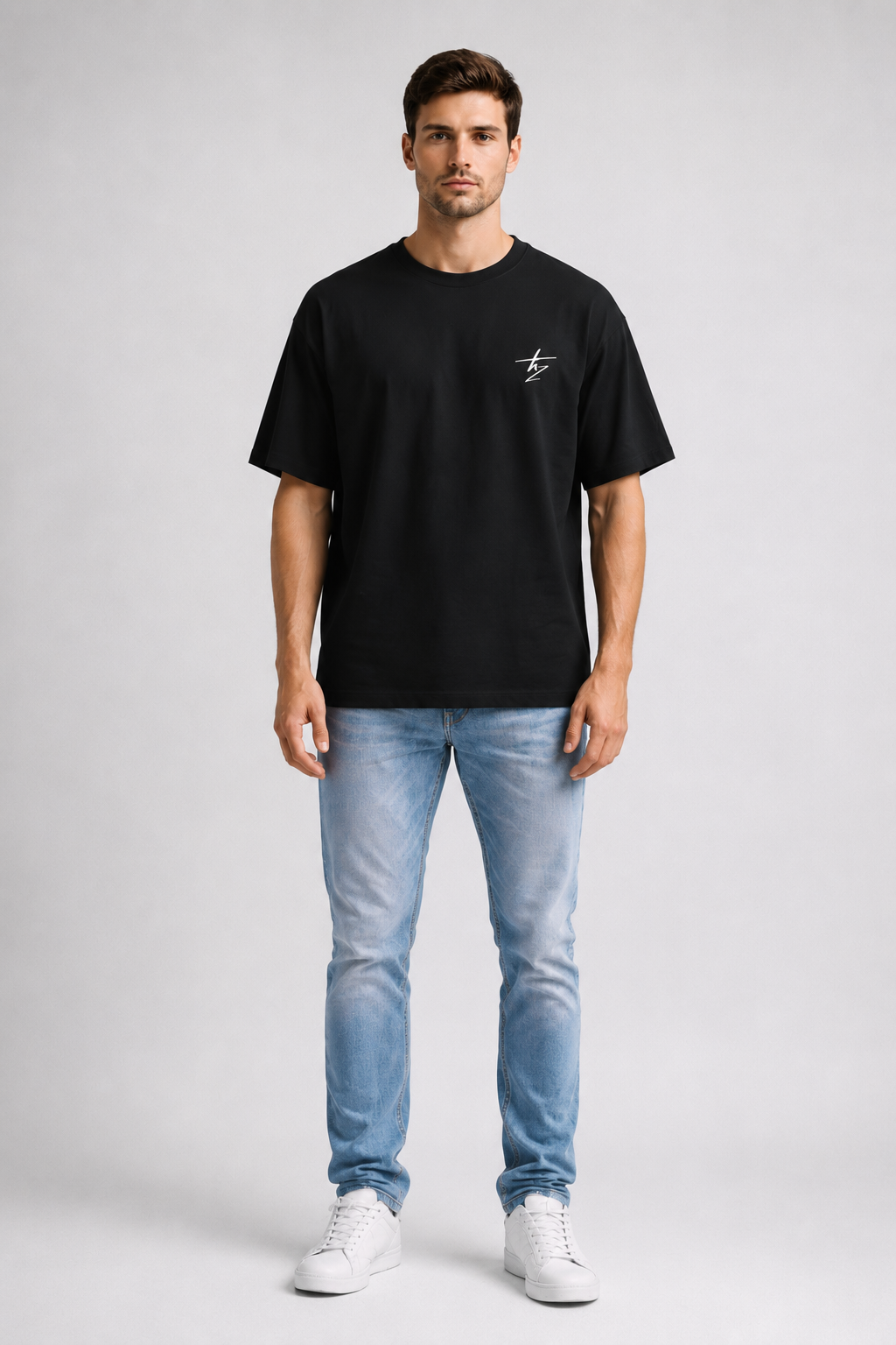 Camiseta Oversize Negra estampado -God Mode