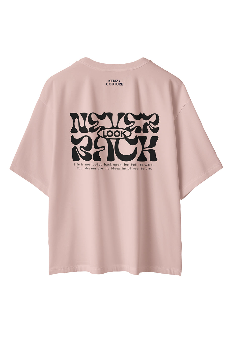 Camiseta Oversize Algodon peruano 250gr / Never look back Rosado
